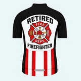 Men's Personalized Short Sleeve Cycling Jersey – Retired US Firefighter Crest - Back