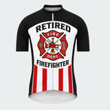 Men's Personalized Short Sleeve Cycling Jersey – Retired US Firefighter Crest - Front