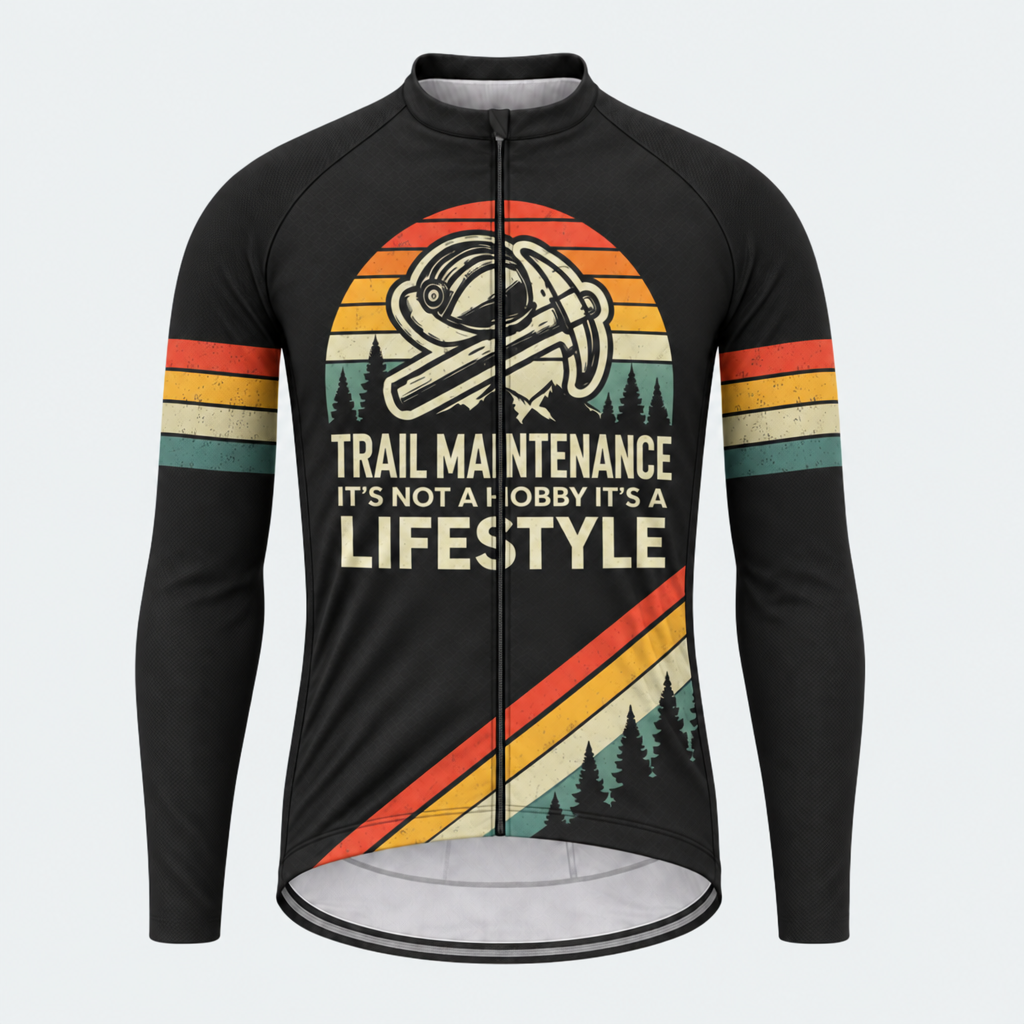 Men's Trail Maintenance Lifestyle Long-Sleeve Cycling Jersey - Front