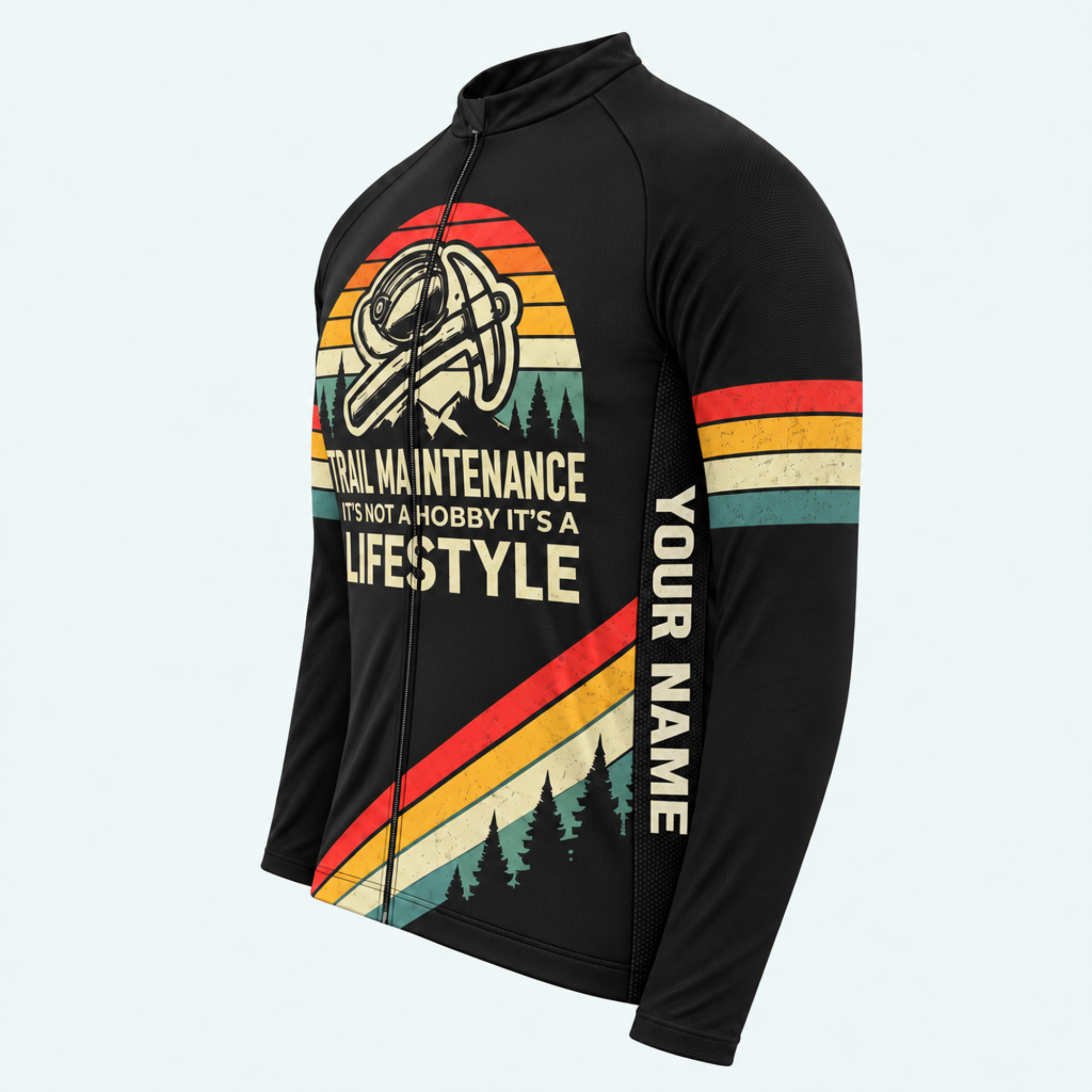 Men's Trail Maintenance Lifestyle Long-Sleeve Cycling Jersey - Side