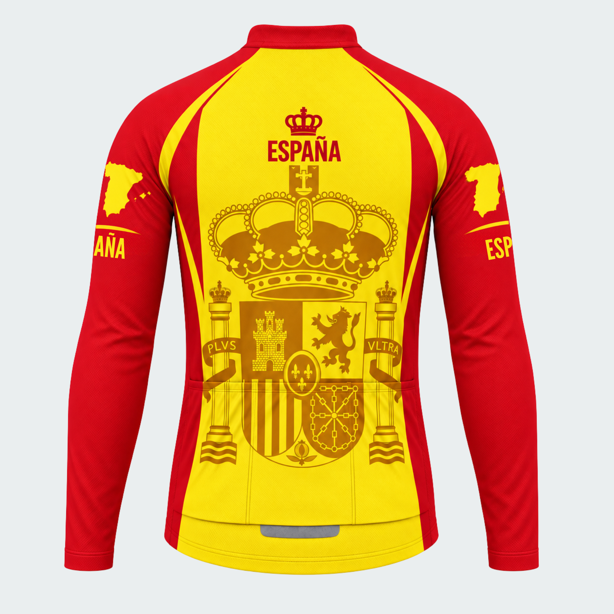 Men's Personalized Long Sleeve Cycling Jersey – Spain España - Back