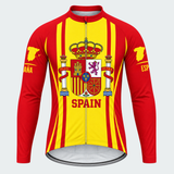 Men's Personalized Long Sleeve Cycling Jersey – Spain España - Front