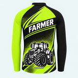 Men's Personalized Long Sleeve Cycling Jersey – Farmer Tractor Pride - Back