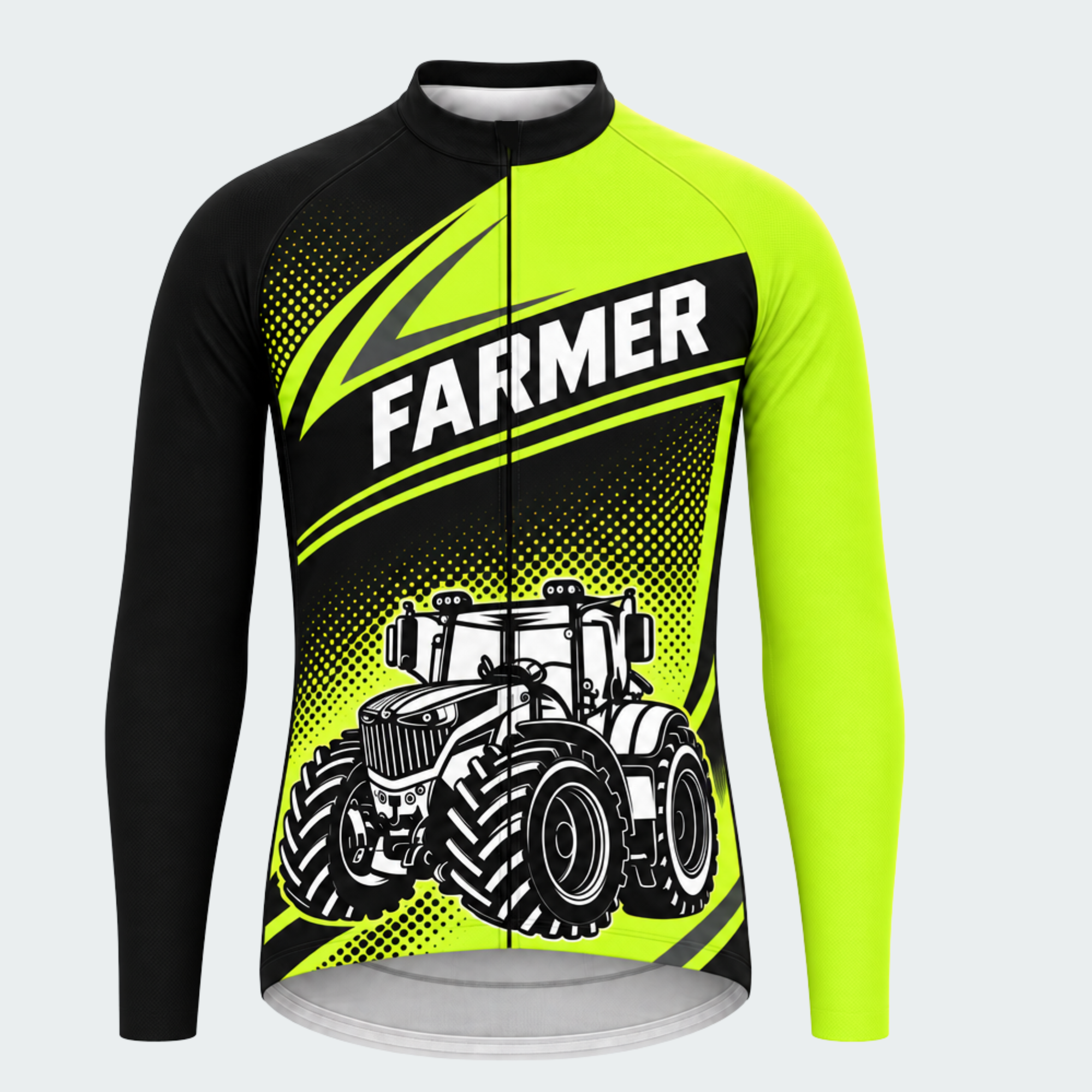 Men's Personalized Long Sleeve Cycling Jersey – Farmer Tractor Pride - Front