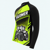 Men's Personalized Long Sleeve Cycling Jersey – Farmer Tractor Pride - Side