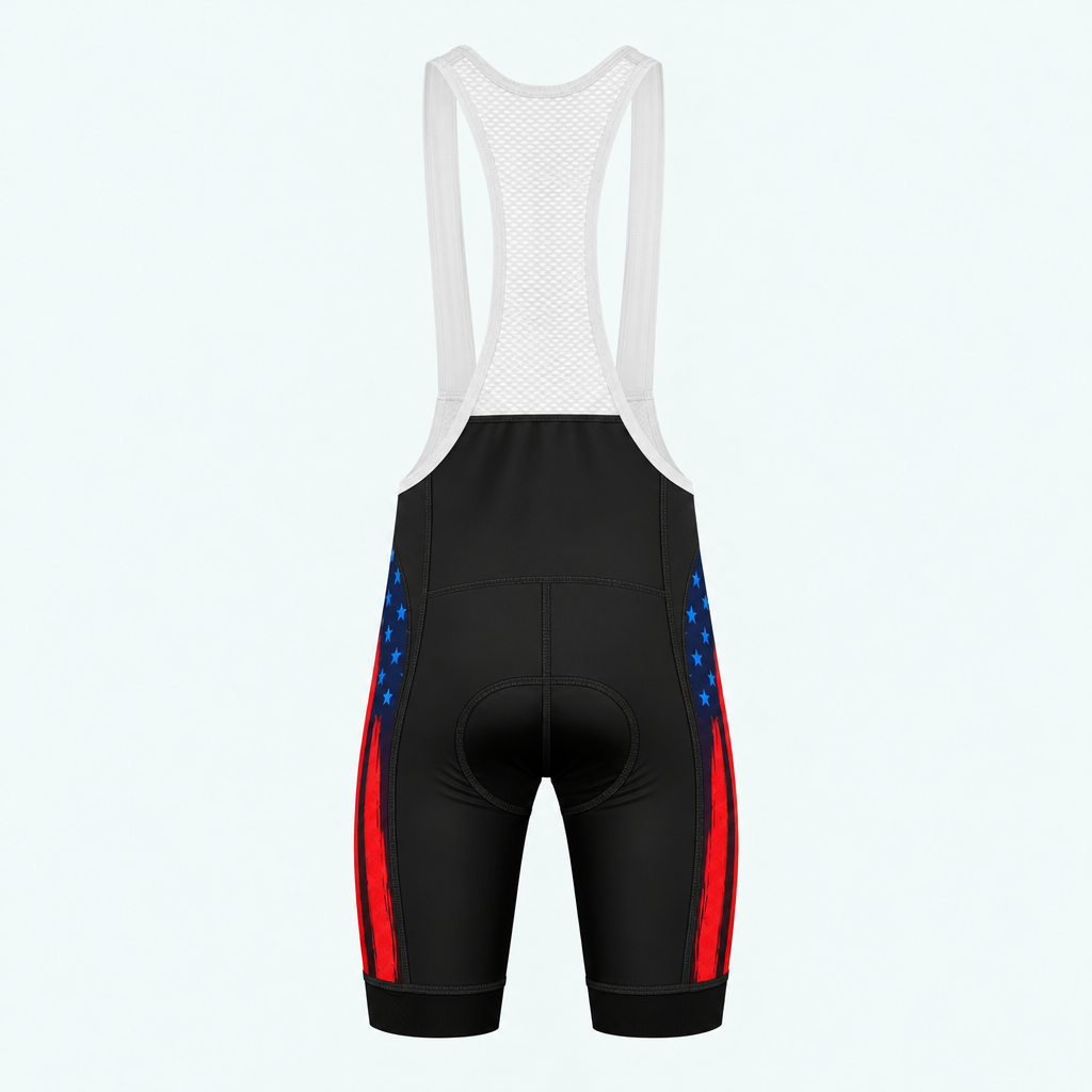 Men's US Firefighter Silhouette Cycling Bib Shorts - Back