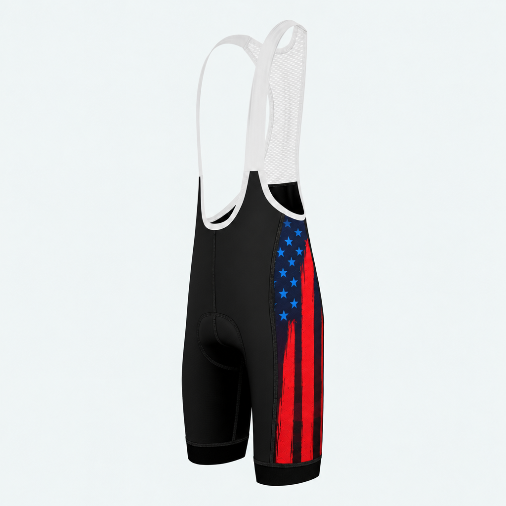 Men's US Firefighter Silhouette Cycling Bib Shorts - Side