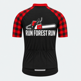 Men's Personalized Short Sleeve Lumberjack Cycling Jersey – Run Forest Run - Back