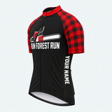 Men's Personalized Short Sleeve Lumberjack Cycling Jersey – Run Forest Run - Front 45°