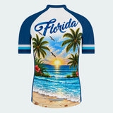 Men's Personalized Short Sleeve Cycling Jersey – Florida Beachfront Flamingos - Back