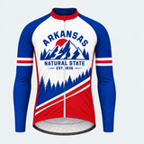 Men's Personalized Long Sleeve Cycling Jersey – Arkansas Natural State - Front