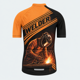 Men's Personalized Short Sleeve Cycling Jersey – Welder at Work - Back
