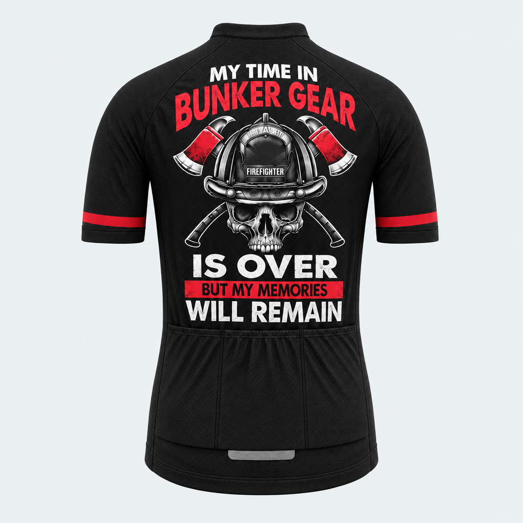 Men's Personalized Short Sleeve Cycling Jersey – US Firefighter My Time In Bunker Gear Is Over - Back