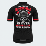 Men's Personalized Short Sleeve Cycling Jersey – US Firefighter My Time In Bunker Gear Is Over - Back