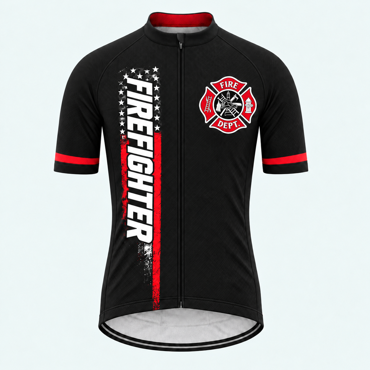 Men's Personalized Short Sleeve Cycling Jersey – US Firefighter My Time In Bunker Gear Is Over - Front
