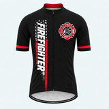 Men's Personalized Short Sleeve Cycling Jersey – US Firefighter My Time In Bunker Gear Is Over - Front