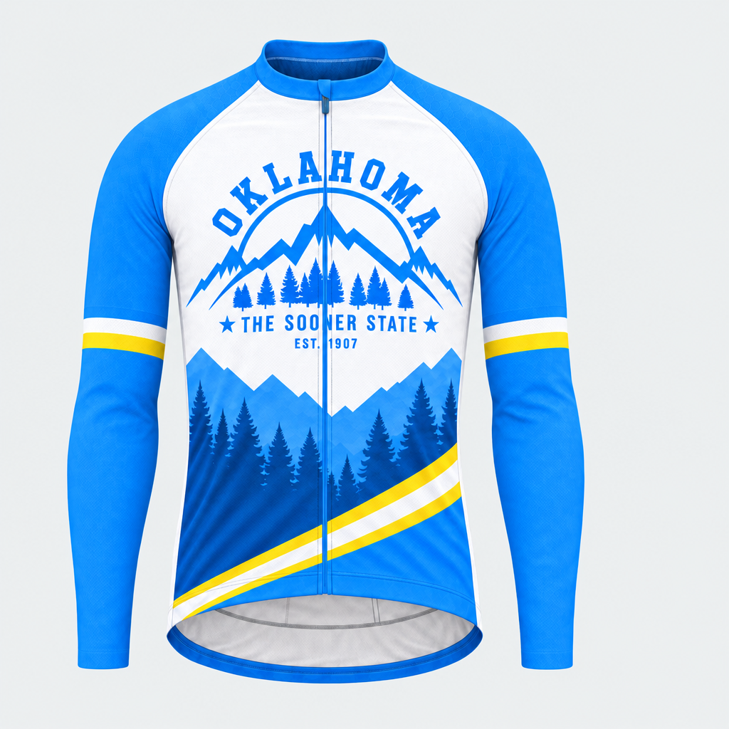 Men's Personalized Long Sleeve Cycling Jersey – Oklahoma Sooner Spirit - Front