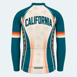 Men's Personalized Long Sleeve Cycling Jersey – California Republic Palm Shield - Back