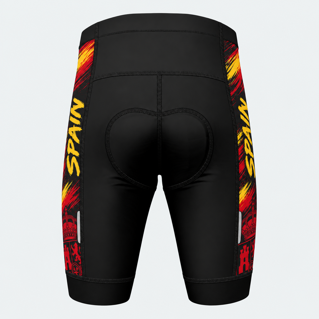 Men's Spain National Pride Cycling Shorts - Back