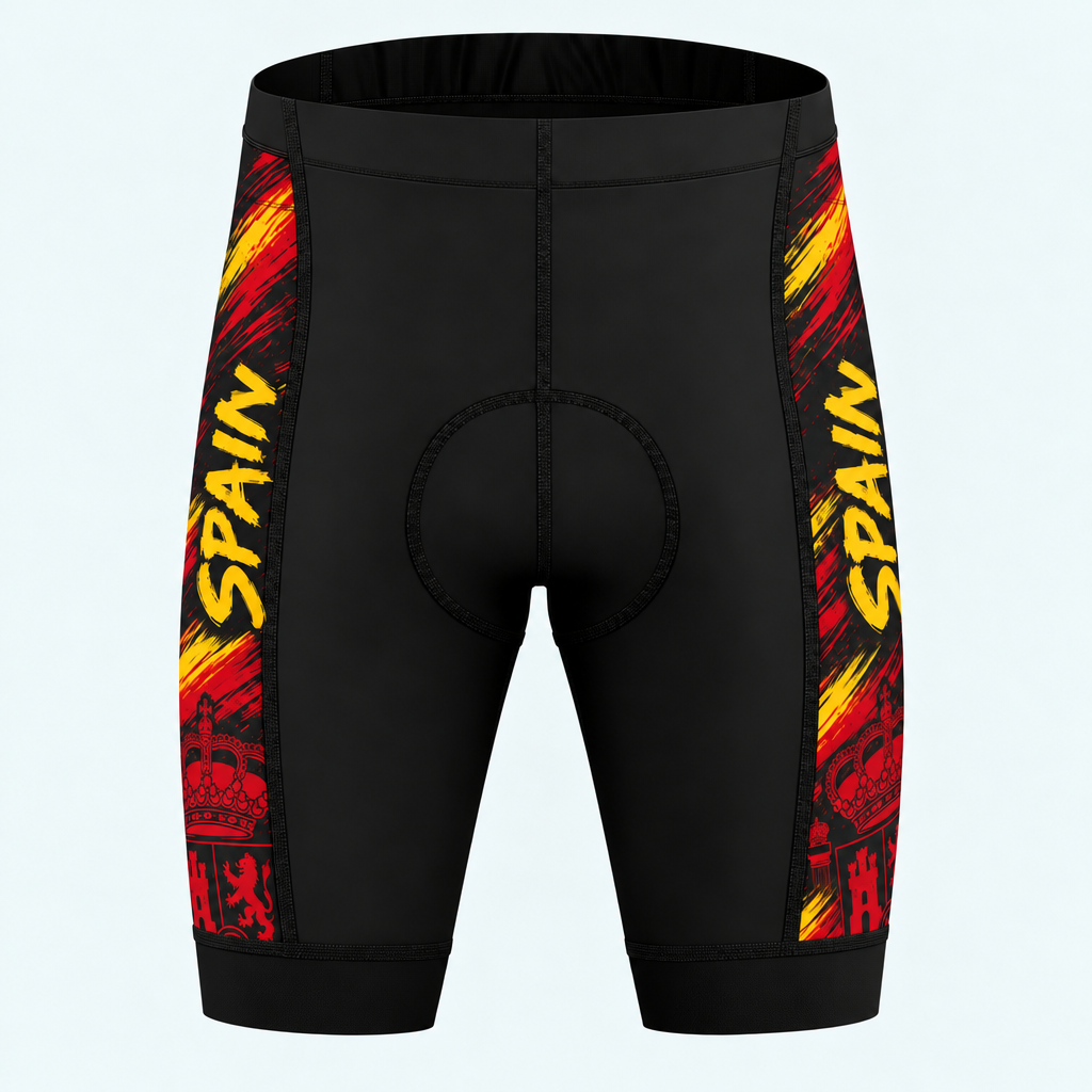 Men's Spain National Pride Cycling Shorts - Front