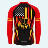 Men's Wildland Firefighter Flame Shield Long-sleeve Cycling Jersey - Back