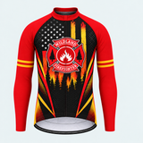 Men's Wildland Firefighter Flame Shield Long-sleeve Cycling Jersey - Front