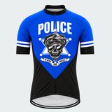 Men's Personalized Short Sleeve Cycling Jersey – Police Skull - Front