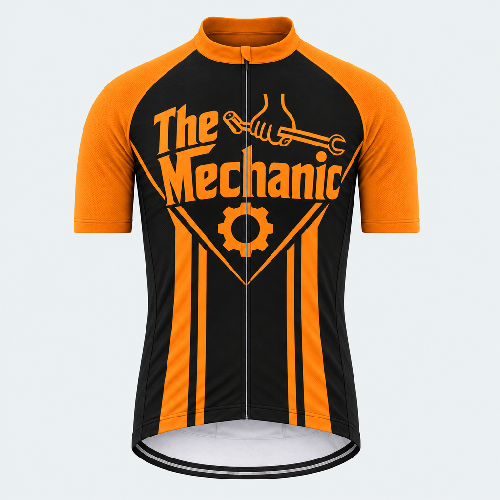 Men's Personalized Short Sleeve Cycling Jersey – The Mechanic - Front