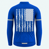 Men's Personalized Long Sleeve Cycling Jersey – The Mechanic Flag - Back