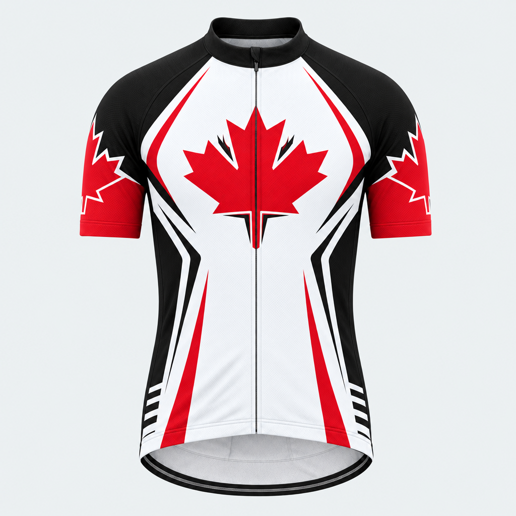 Men's Personalized Short Sleeve Cycling Jersey – Northern Maple Leaf - Front