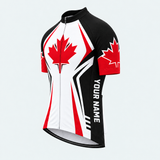 Men's Personalized Short Sleeve Cycling Jersey – Northern Maple Leaf - Front 45°