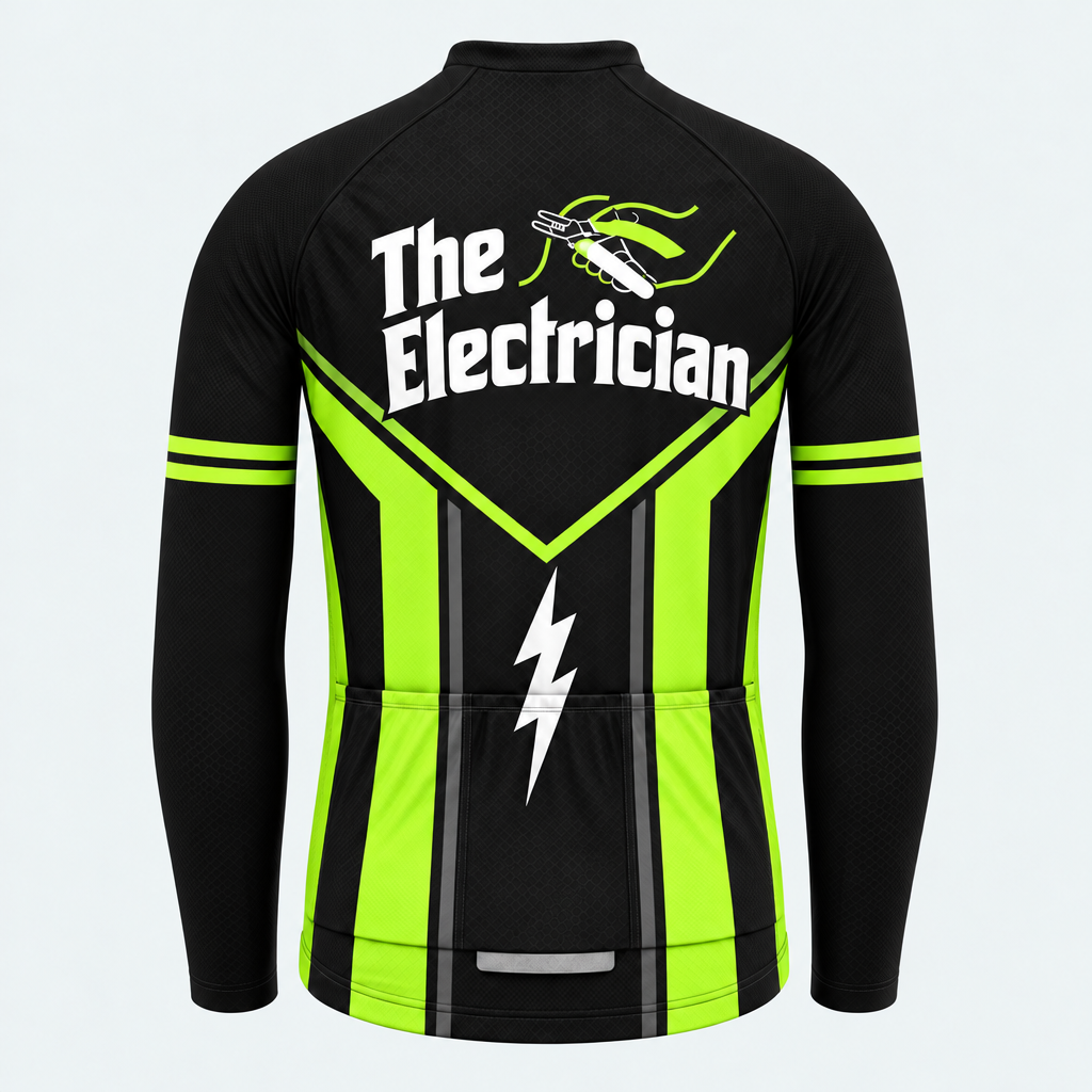 Men's Personalized Long Sleeve Cycling Jersey – The Electrician - Back