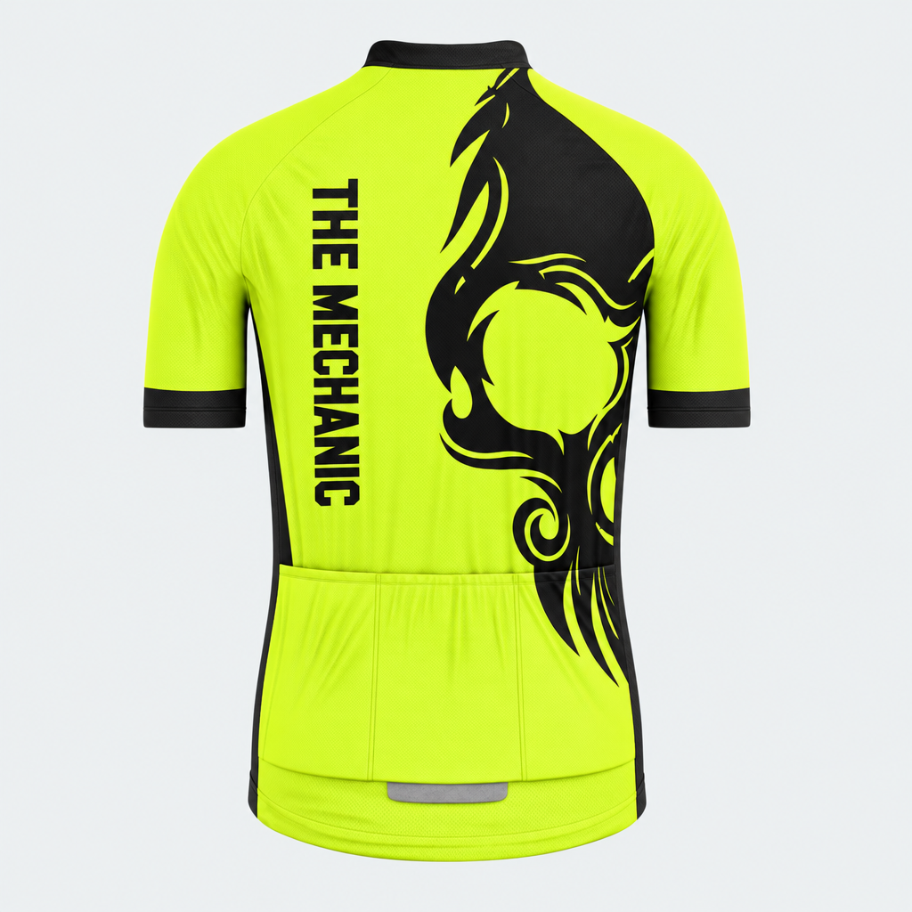 Men's Personalized Short Sleeve Cycling Jersey – Mechanic Skull - Back