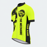 Men's Personalized Short Sleeve Cycling Jersey – Mechanic Skull - Front 45°