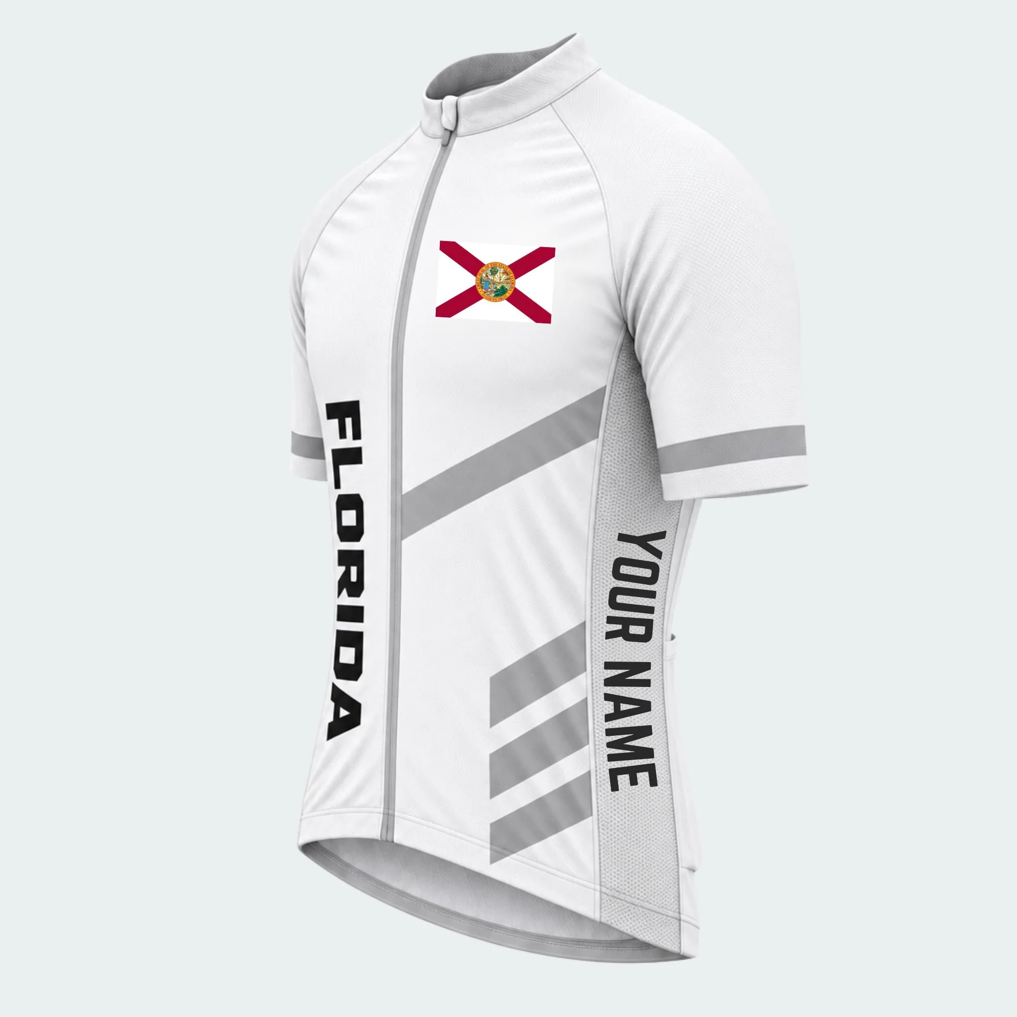 Men's Personalized Short Sleeve Cycling Jersey – Florida Sunset Coast - Front 45°