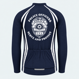 Men's Personalized Long Sleeve Cycling Jersey – Police Serve and Protect Shield - Back