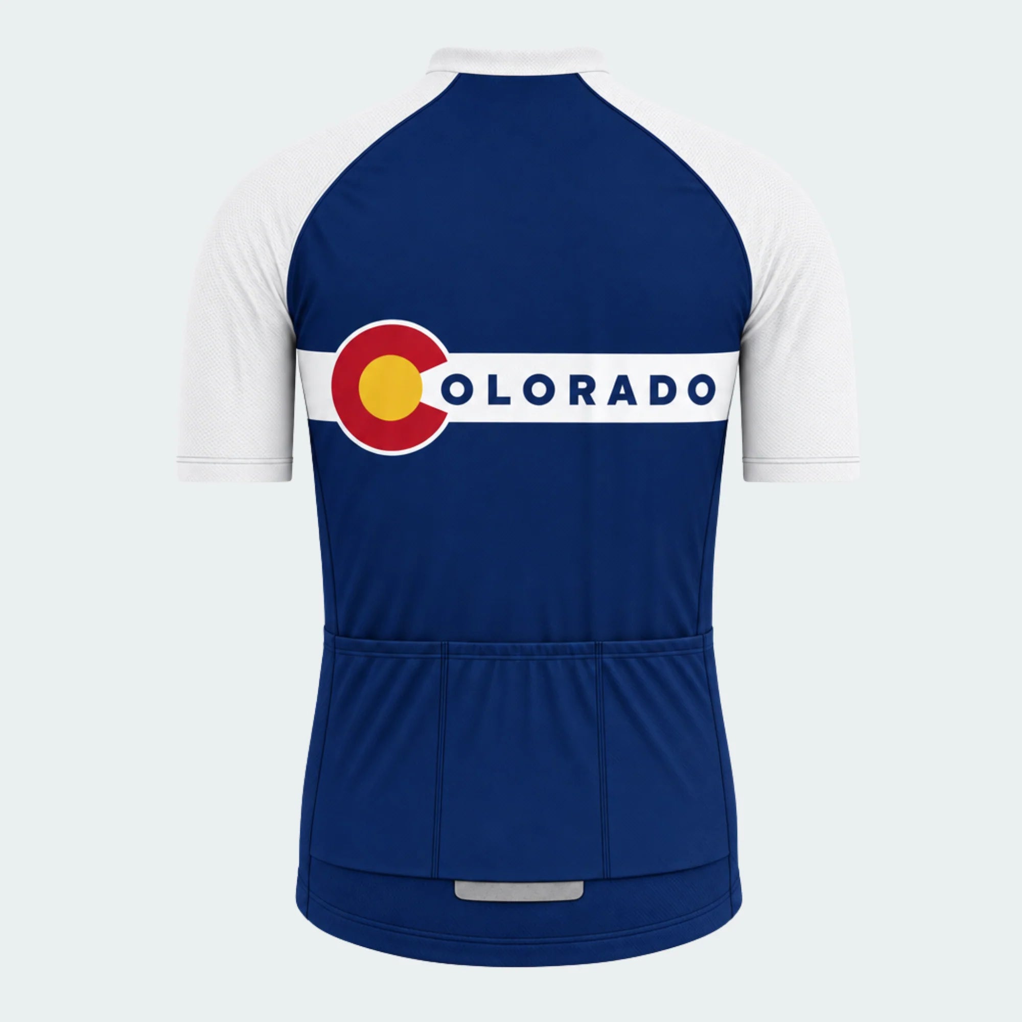 Men's Personalized Short Sleeve Cycling Jersey – Colorado Roundel Banner - Back