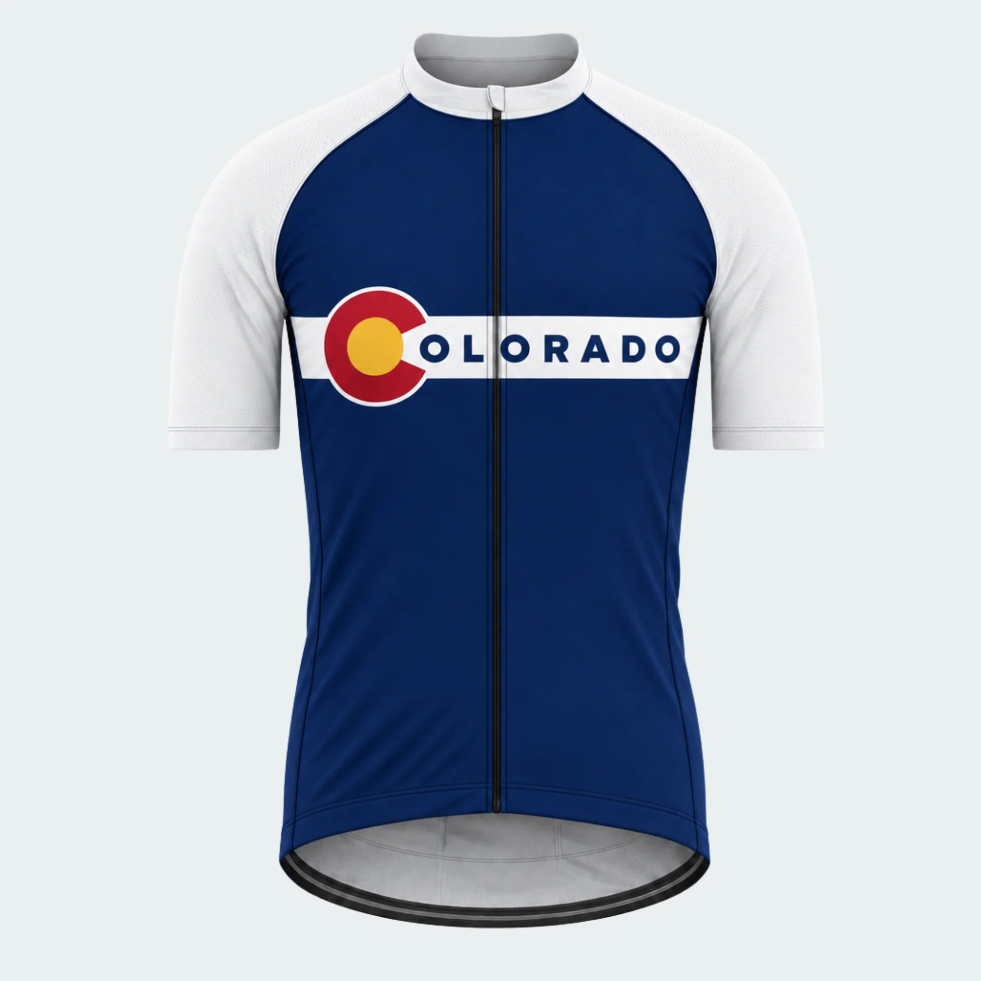 Men's Personalized Short Sleeve Cycling Jersey – Colorado Roundel Banner - Front