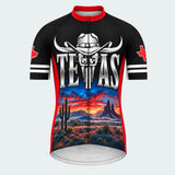 Men's Personalized Short Sleeve Cycling Jersey – Texas Longhorn Sunset - Front