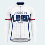Men's Personalized Long Sleeve Cycling Jersey – Christian He Is the Way - Front