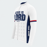 Men's Personalized Long Sleeve Cycling Jersey – Christian He Is the Way - Side