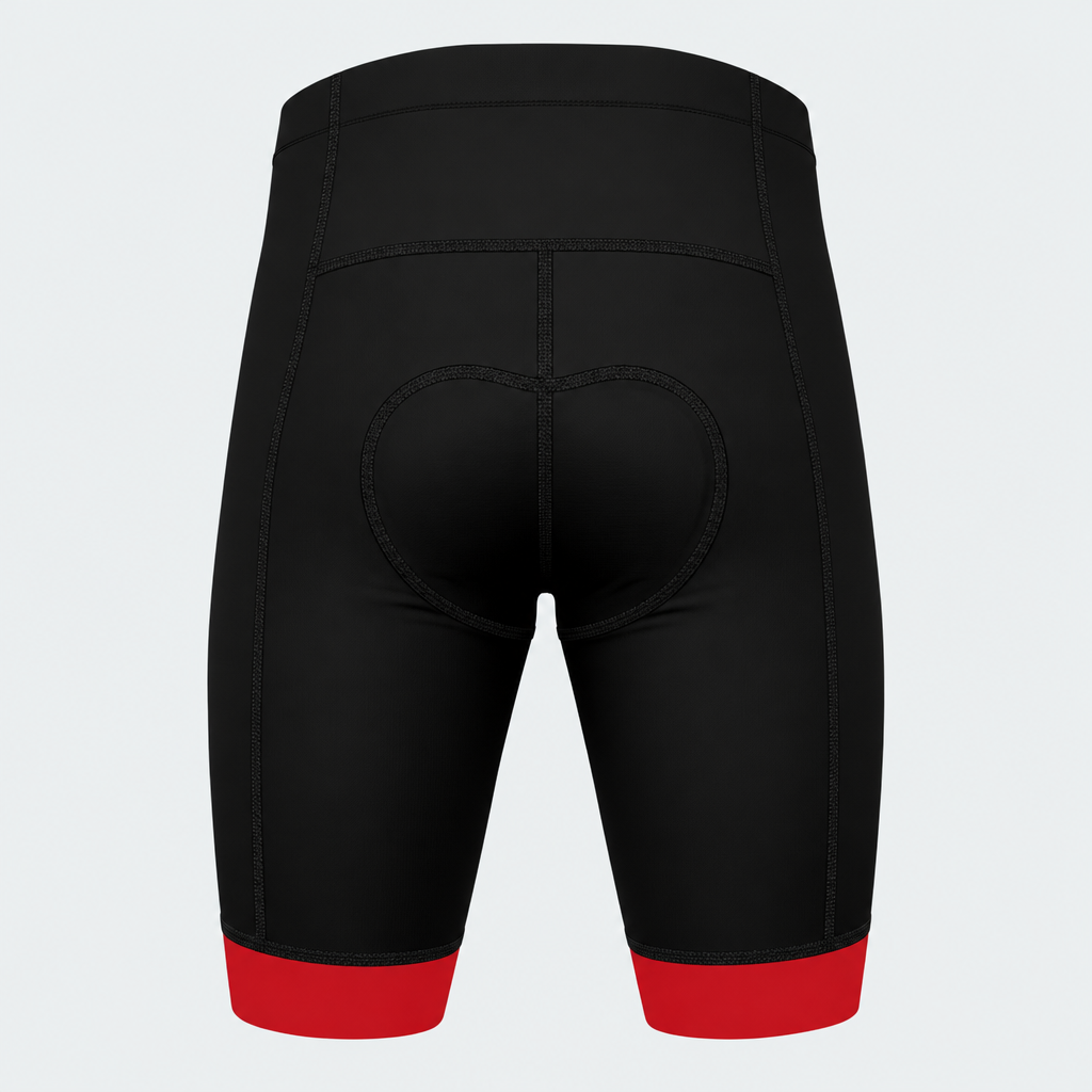 Men's US Firefighter Red And White Stripes Cycling Shorts - Back