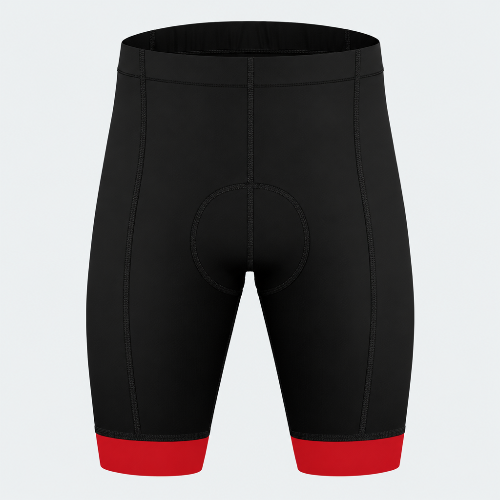 Men's US Firefighter Red And White Stripes Cycling Shorts - Front
