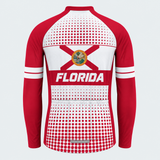 Men's Personalized Long Sleeve Cycling Jersey – Florida Cross & Seal - Back