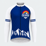 Men's Personalized Long Sleeve Cycling Jersey – Colorado Alpine Crest - Front