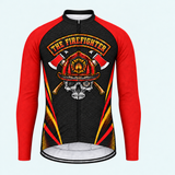 Men's Personalized Long Sleeve Cycling Jersey – The US Firefighter - Front