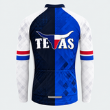 Men's Personalized Long Sleeve Cycling Jersey – Texas Steer Emblem - Back