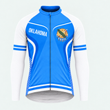 Men's Personalized Long Sleeve Cycling Jersey – Oklahoma Peace Shield - Front