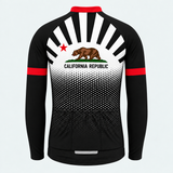 Men's Personalized Long Sleeve Cycling Jersey – California Republic Sunburst - Back