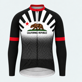 Men's Personalized Long Sleeve Cycling Jersey – California Republic Sunburst - Front